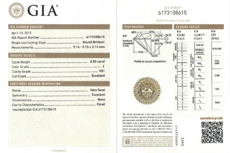 Schubart Ring 1 Brillant 0,50 ct J/VS1 750 / PT Gr. 55 GIA [BRORS 20667]