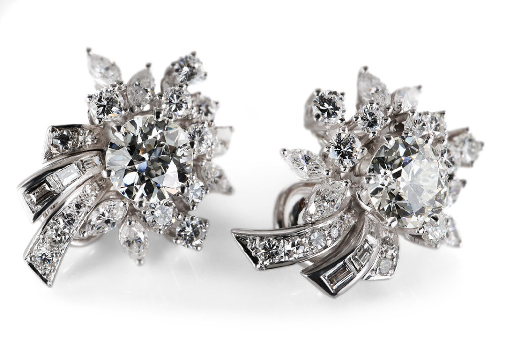 Ohr Clipse 2 Brillanten 3,0 ct +45 Diamanten 2,7 ct 750 Gold IGI [BRORS 20669]