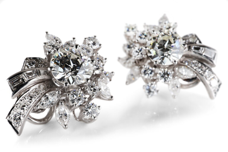 Ohr Clipse 2 Brillanten 3,0 ct +45 Diamanten 2,7 ct 750 Gold IGI [BRORS 20669]