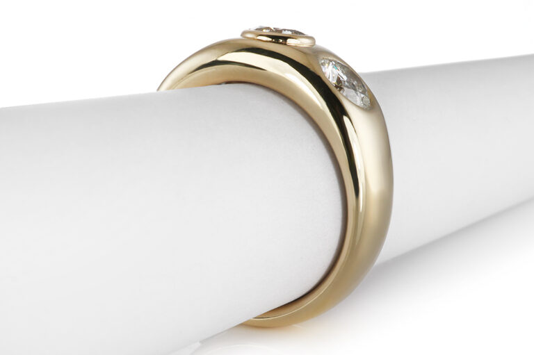 Ring HOFACKER 3 Brillanten ca 1,5 ct K/Pi750 Gelbgold Gr. 61 [BRORS 20679]