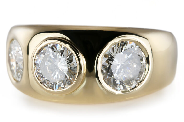 Ring HOFACKER 3 Brillanten ca 1,5 ct K/Pi750 Gelbgold Gr. 61 [BRORS 20679]