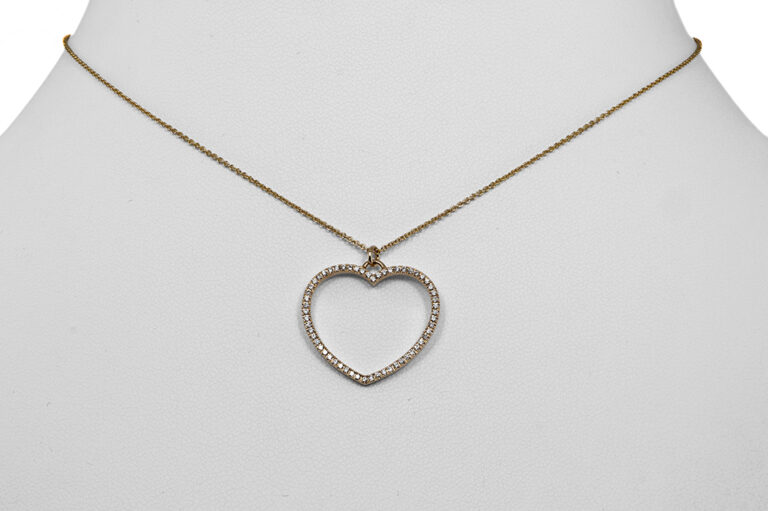 Christ Herz Anhänger Kette 58 Brillanten 0,2 ct H/SI 585 Gelbgold [BRORS 20682]