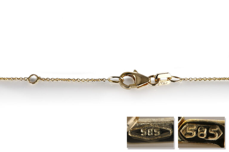 Christ Herz Anhänger Kette 58 Brillanten 0,2 ct H/SI 585 Gelbgold [BRORS 20682]