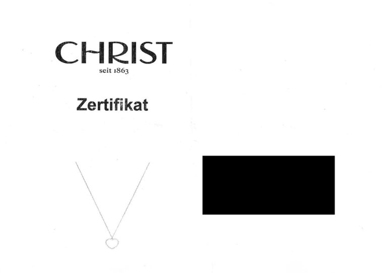 Christ Herz Anhänger Kette 58 Brillanten 0,2 ct H/SI 585 Gelbgold [BRORS 20682]