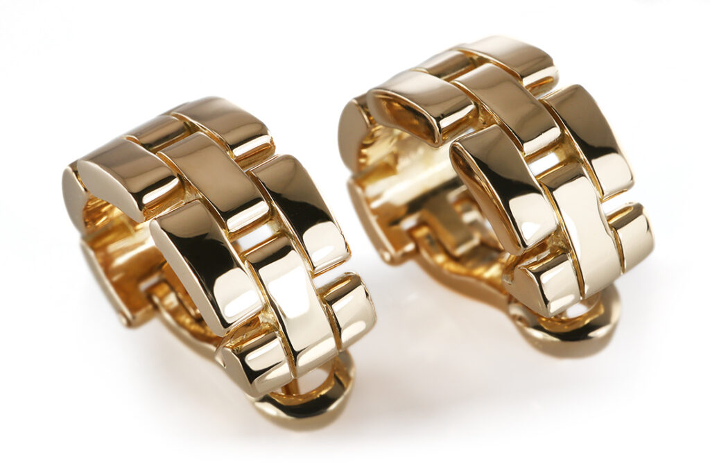 Cartier Ohrstecker Maillon Panthere 750 Gelbgold Box u. Papiere [BRORS 20697]