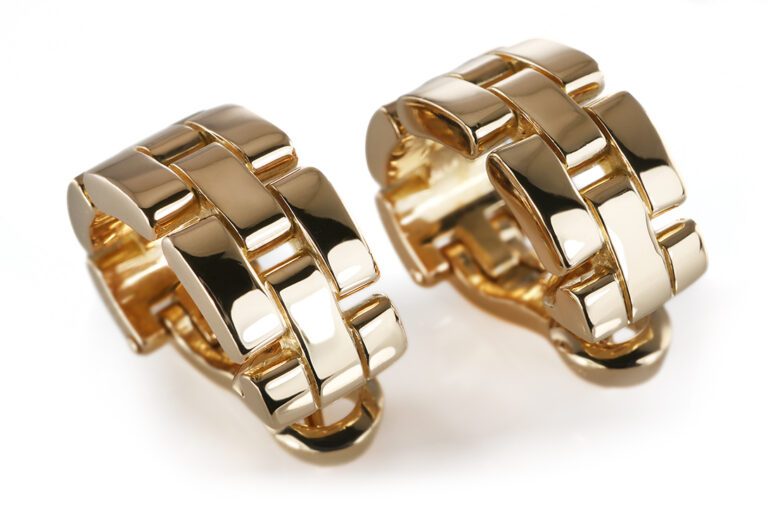 Cartier Ohrstecker Maillon Panthere 750 Gelbgold Box u. Papiere [BRORS 20697]