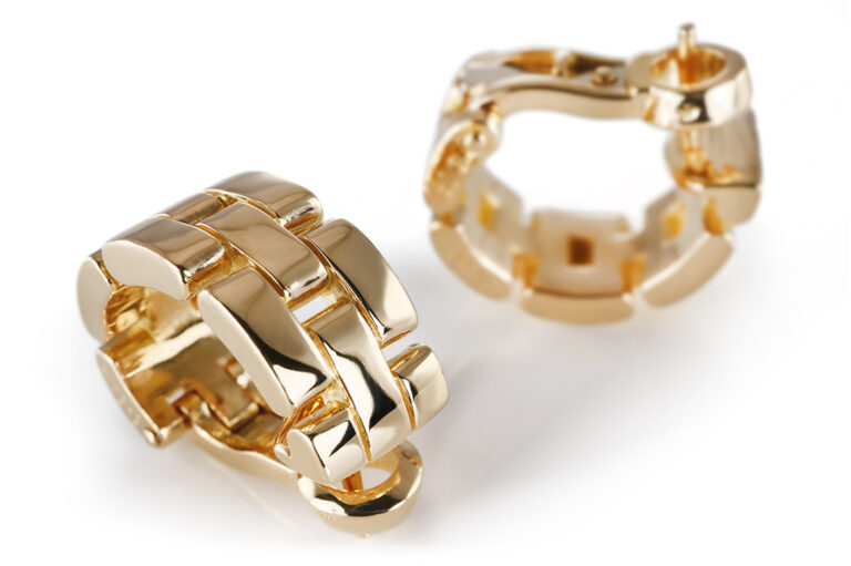 Cartier Ohrstecker Maillon Panthere 750 Gelbgold Box u. Papiere [BRORS 20697]