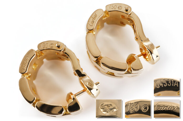 Cartier Ohrstecker Maillon Panthere 750 Gelbgold Box u. Papiere [BRORS 20697]