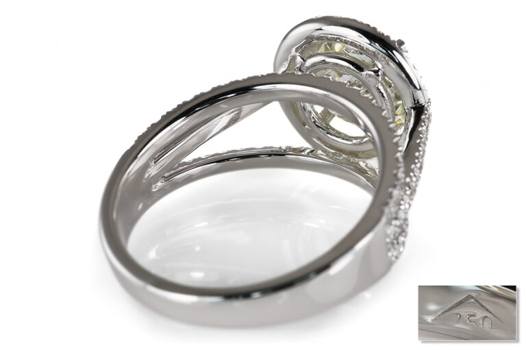 Ring 1 Brillant 3,32 ct VS1/N-O + Brillanten 0,95 ct 750 Gold DPL [BRORS 20701]