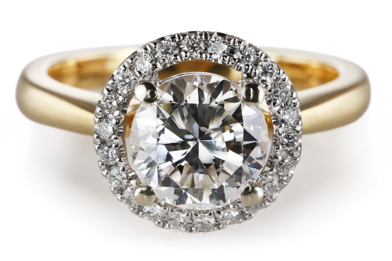 Ring 1 Brillant 1,0 ct RIVER/P1 + Brillanten 750 Gold DPL Gr. 52 [BRORS 20712]