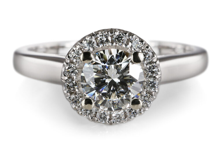 Ring 1 Brillant 0,53 ct VVS 2/G + Brillanten 750 Gold DPL Gr.55 [BRORS 20713]