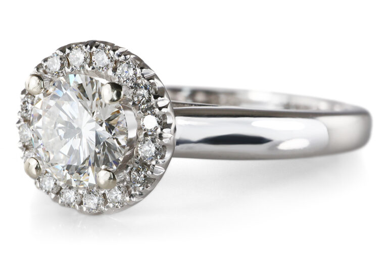 Ring 1 Brillant 0,53 ct VVS 2/G + Brillanten 750 Gold DPL Gr.55 [BRORS 20713]