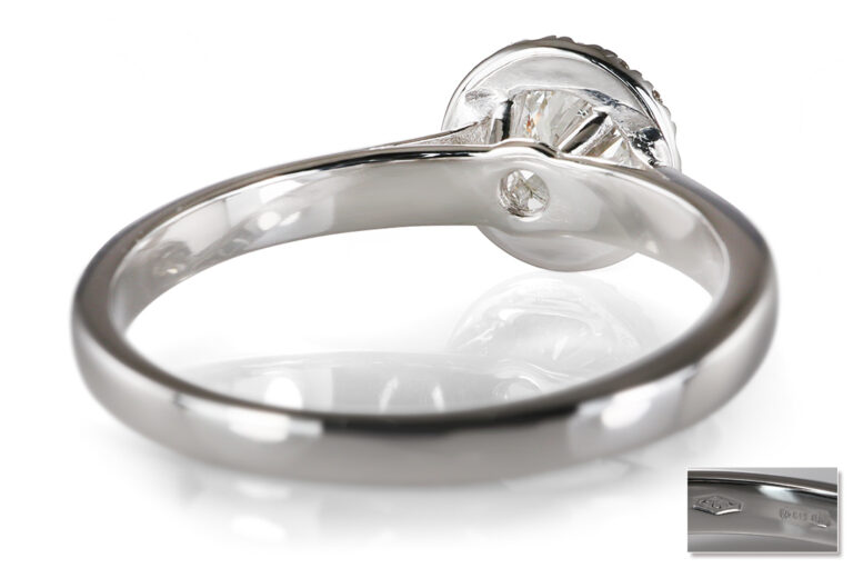 Ring 1 Brillant 0,53 ct VVS 2/G + Brillanten 750 Gold DPL Gr.55 [BRORS 20713]