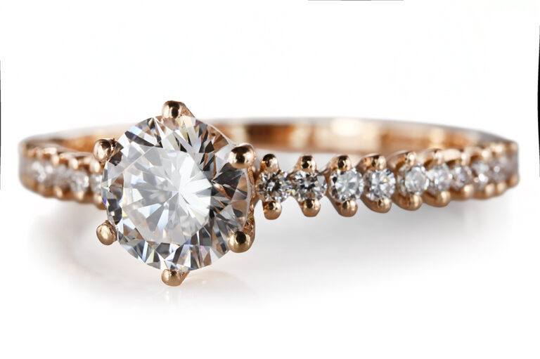 Ring 1 Brillant 0,43 ct G/SI 2 + 20 Brillanten 750 Gold DPL Gr. 53 [BRORS 20714]