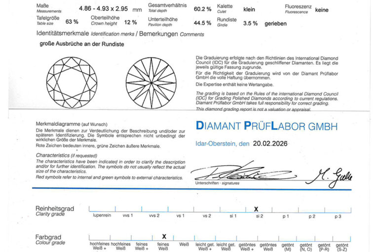 Ring 1 Brillant 0,43 ct G/SI 2 + 20 Brillanten 750 Gold DPL Gr. 53 [BRORS 20714]