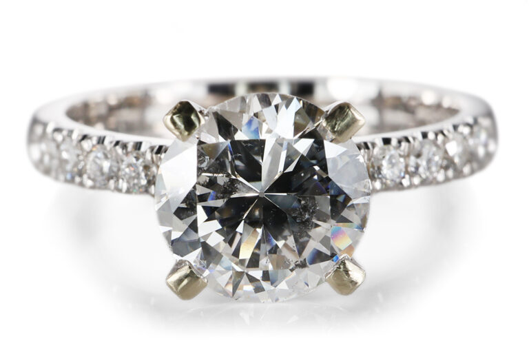 Ring 1 Brillant 1,42 ct H/P1 + 10 Brillanten 750 Gold DPL Gr. 54 [BRORS 20715]