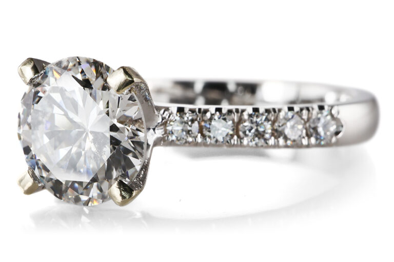 Ring 1 Brillant 1,42 ct H/P1 + 10 Brillanten 750 Gold DPL Gr. 54 [BRORS 20715]