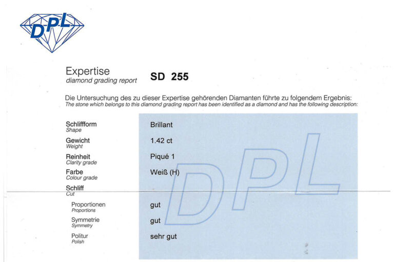 Ring 1 Brillant 1,42 ct H/P1 + 10 Brillanten 750 Gold DPL Gr. 54 [BRORS 20715]