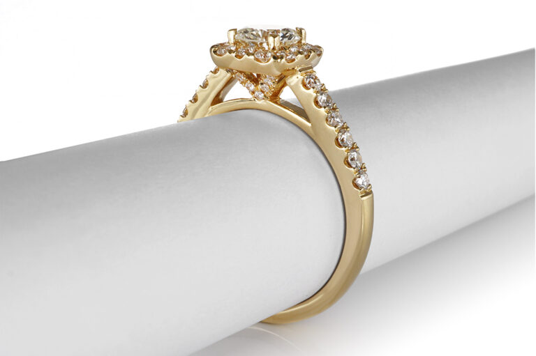 Ring 1 Brillant 0,55 ct J/VVS2 + 24 Brillanten 750 Gold DPL Gr. 53 [BRORS 20716]