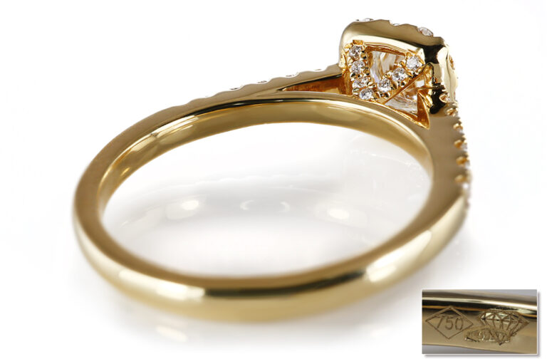 Ring 1 Brillant 0,55 ct J/VVS2 + 24 Brillanten 750 Gold DPL Gr. 53 [BRORS 20716]