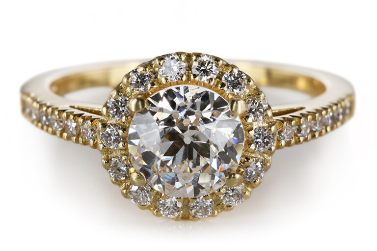 Ring 1 Diamant 0,82 ct I/VS2 + 26 Brillanten 750 Gold DPL Gr. 54 [BRORS 20717]