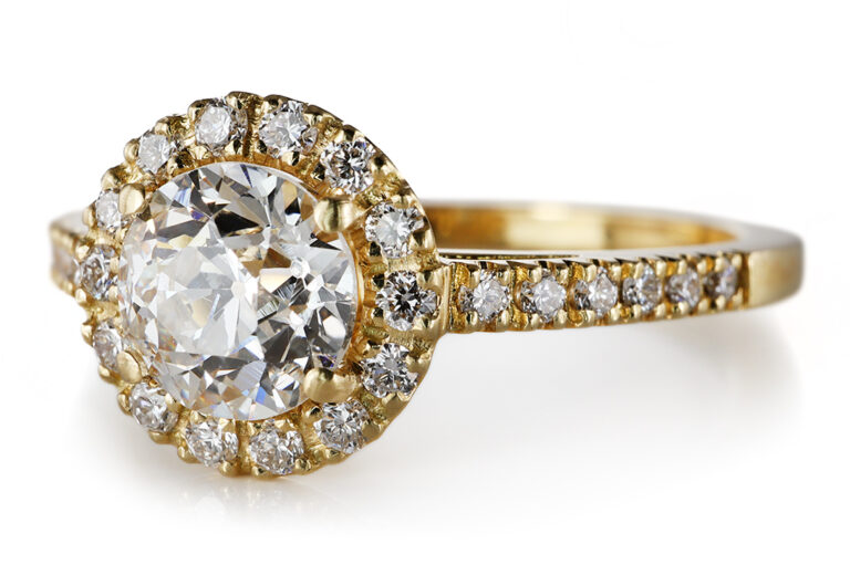 Ring 1 Diamant 0,82 ct I/VS2 + 26 Brillanten 750 Gold DPL Gr. 54 [BRORS 20717]