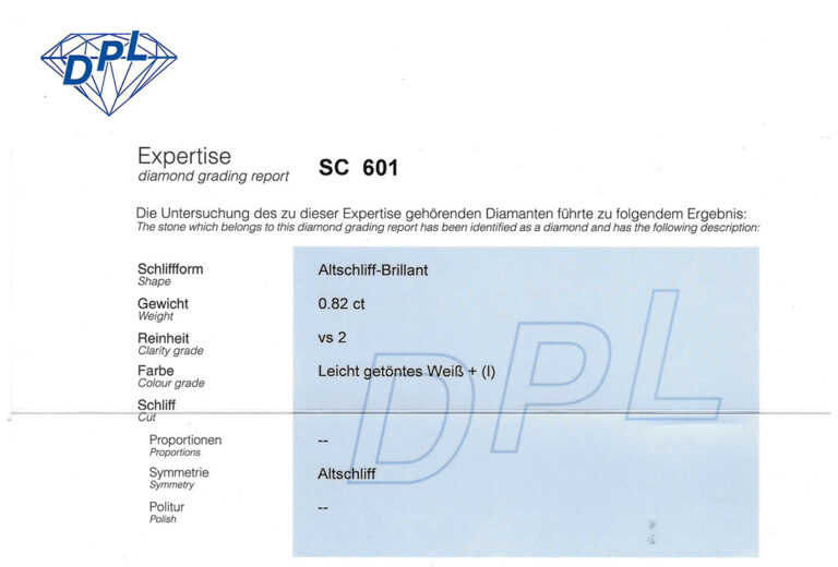 Ring 1 Diamant 0,82 ct I/VS2 + 26 Brillanten 750 Gold DPL Gr. 54 [BRORS 20717]