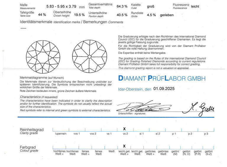 Ring 1 Diamant 0,82 ct I/VS2 + 26 Brillanten 750 Gold DPL Gr. 54 [BRORS 20717]