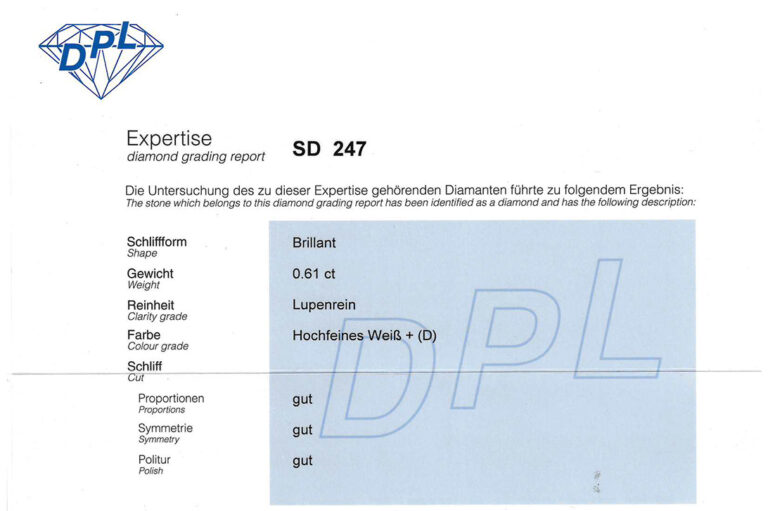 Ring 1 Brillant 0,61 ct RIVER/IF + Brillanten 750 Gold DPL Gr. 53 [BRORS 20718]