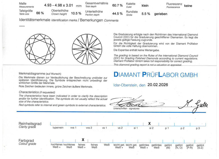 Ring 1 Brillant 0,46 ct F/Si2 + 29 Brillanten 750 Gold DPL Gr. 53 [BRORS 20720]