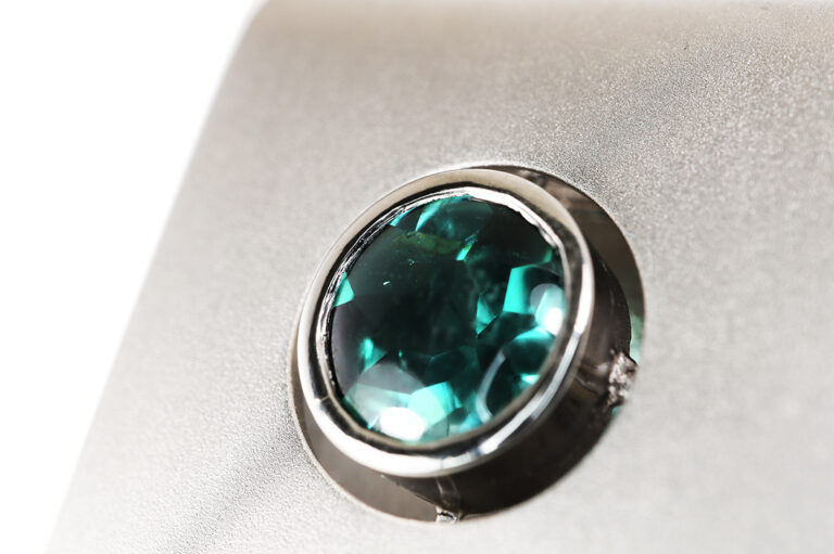 Flogaus Anhänger Turmalin türkis ca 1,0 ct + Kette 950 Platin [BRORS 20723]