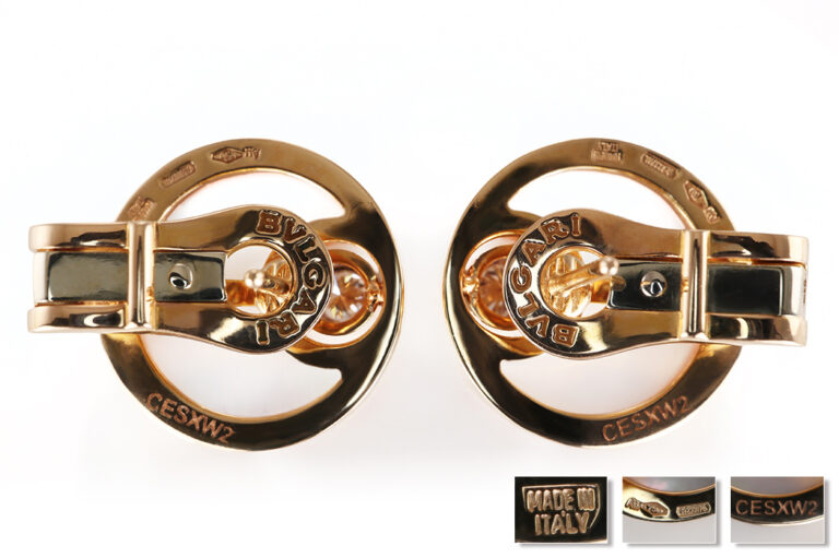 Bvlgari Ohrstecker INTARSIO 2 Brillanten Perlmutt 750 Rosegold [BRORS 20725]