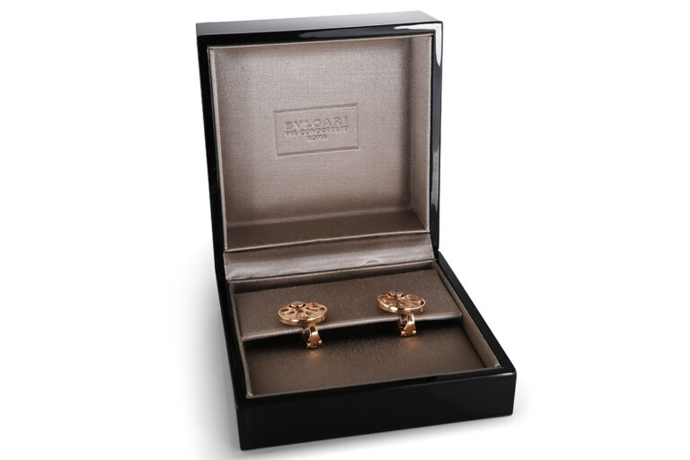 Bvlgari Ohrstecker INTARSIO 2 Brillanten Perlmutt 750 Rosegold [BRORS 20725]