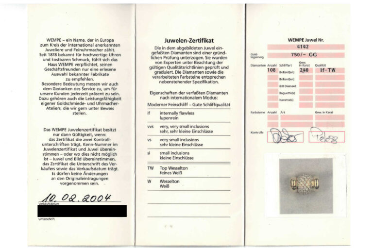 Wempe Akoya Perlenkette 108 Brillanten ca 2,4 ct TW/lupenrein Gold [BRORS 20726]