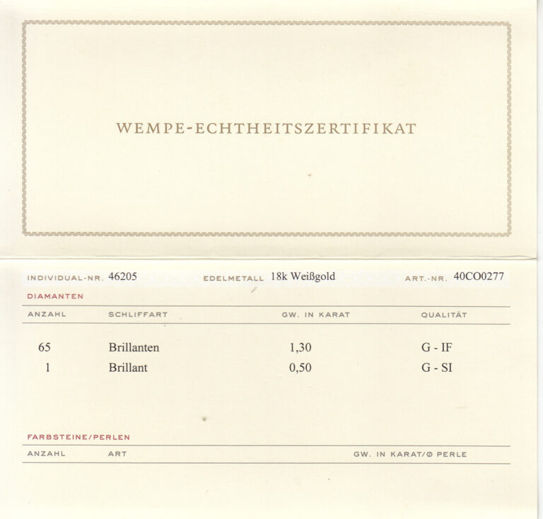 WEMPE Brillant Anhänger 66 Brillanten ca 1,8 ct IF-SI 750 Gold [BRORS 20730]