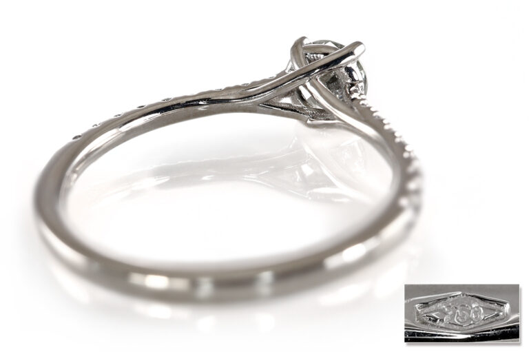 Ring 1 Brillant 0,49 ct + 18 Brillanten 0,1 ct Weißgold DPL Gr.54 [BRORS 20731]