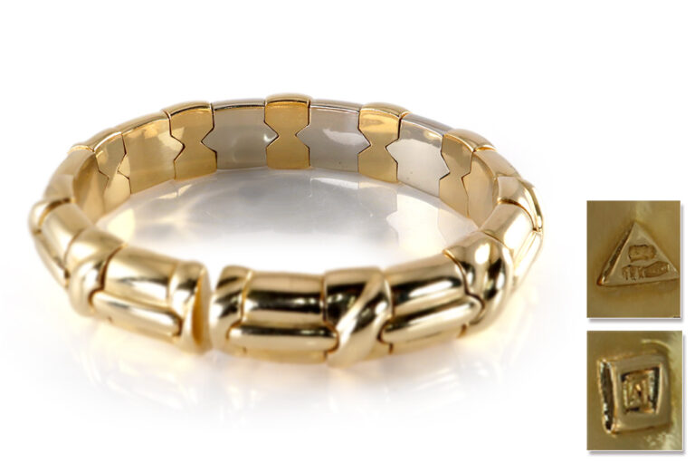 Armreif 116 Brillanten 1,3 ct + 15 Saphire 1,2 ct. 750 Gold IGI BRORS 19366]