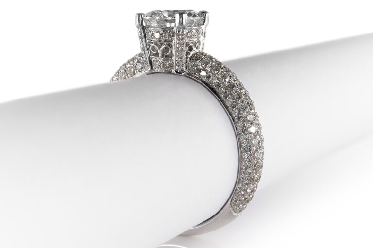 Ring Einkaräter Brillant 1,0ct River/Lupenrein +164 Brillanten HRD [BRORS 20732]