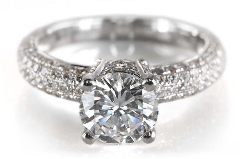 Ring Einkaräter Brillant 1,0ct River/Lupenrein +164 Brillanten HRD [BRORS 20732]