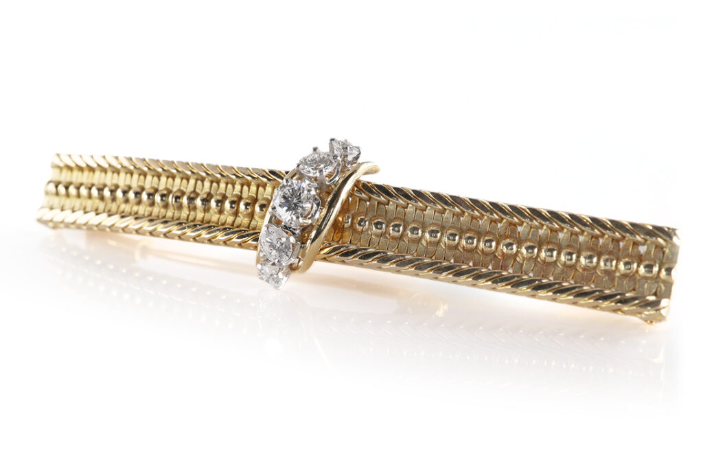 Cartier vintage Brillant Brosche 0,34 ct TW/VVS 750 Gelbgold [BRORS 20733]