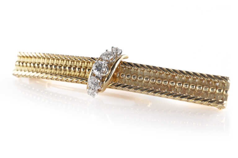Cartier vintage Brillant Brosche 0,34 ct TW/VVS 750 Gelbgold [BRORS 20733]