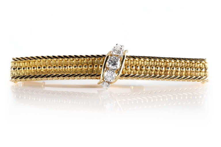 Cartier vintage Brillant Brosche 0,34 ct TW/VVS 750 Gelbgold [BRORS 20733]
