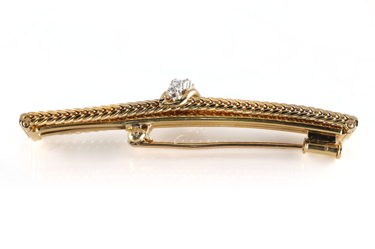 Cartier vintage Brillant Brosche 0,34 ct TW/VVS 750 Gelbgold [BRORS 20733]