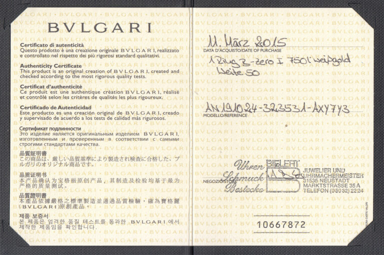 Ring Bvlgari Bulgari B. Zero 1 2-Band 750 Weißgold Gr 50 [BRORS 20735]