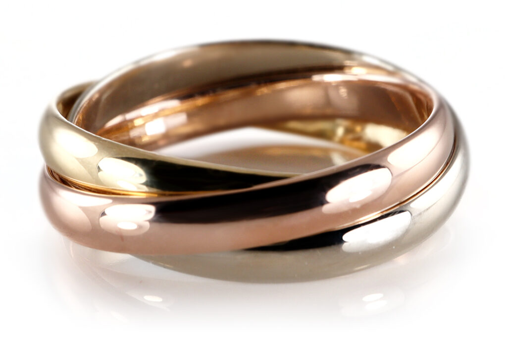 Cartier Trinity Ring vintage 750 Gelbgold Weißgold Rosegold Gr 49 [BRORS 20739]