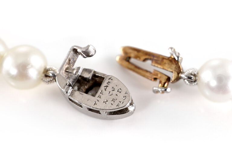 TIFFANY & CO Perlenkette Vintage 62cm 950 Platin Schloss FULL SET [BRORS 20740]