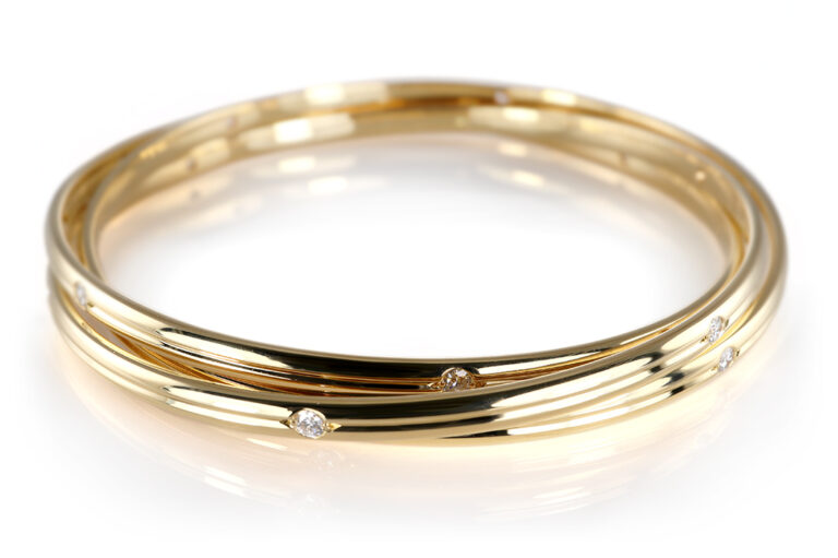 Seltener Cartier Trinity Armreif 18 Billanten 0,45 ct 750 Gelbgold [BRORS 20743]