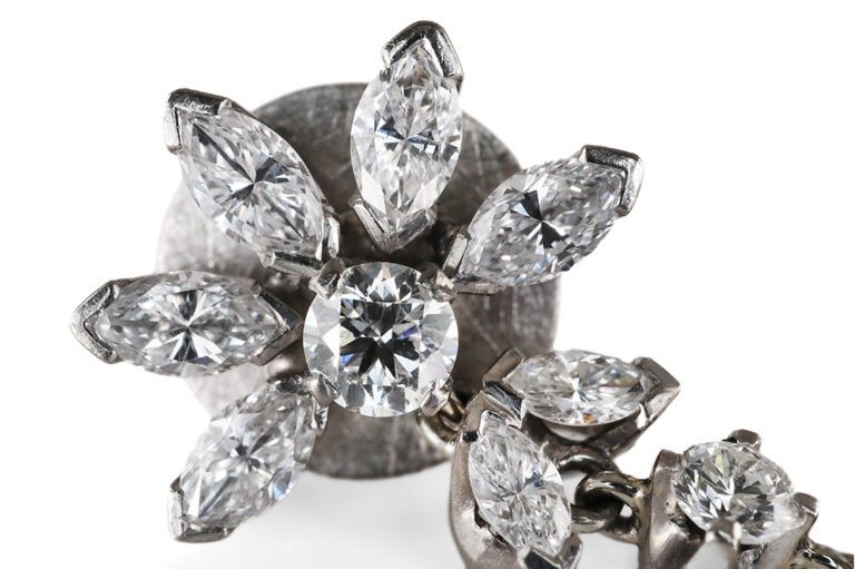 Ohrstecker Salzwasserperle Tropfen 34 Diamanten ca 3,0 ct 750 IGI [BRORS 20749]