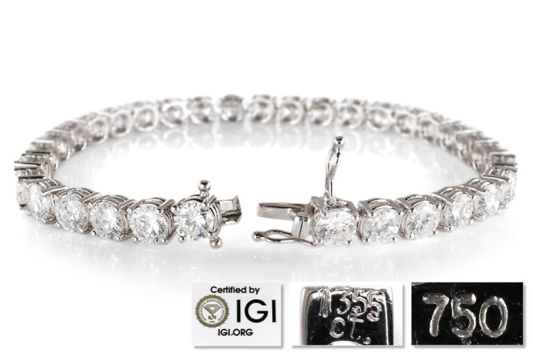 SONDERPREIS Tennisarmband 33 Brillanten 13,55 ct River-TW/VS IGI [BRORS 20755]