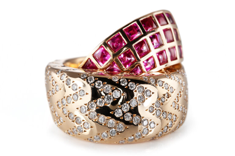 Ring VHERNIER Abbraccio 25 pink Saphir 207 Brillanten Rosegold IGI [BRORS 20757]